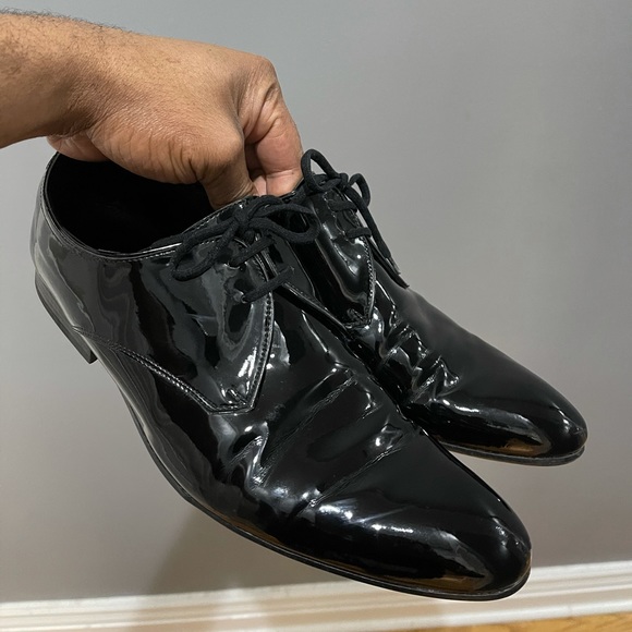 Glossy Patent Leather Zara Shoes Black Sz 9 (42) main image 8